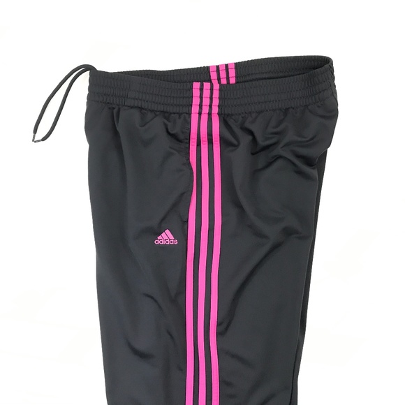 grey and pink adidas pants